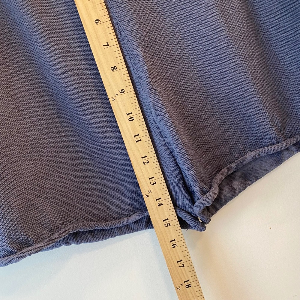 H&M Shorts Womens M Blue Knit Casual Rolled Hem Elastic Waist Lounge Everyday - Picture 3 of 6